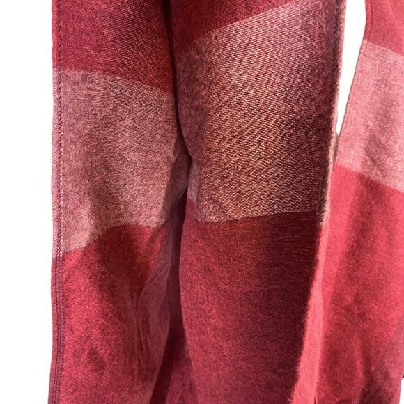 Woolrich Womens Red Fringe Poncho Cape Wide Stripe Open Jacket Cardigan O/S - Picture 6 of 16